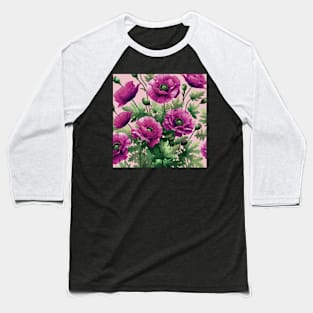 Poppy Flower Baseball T-Shirt